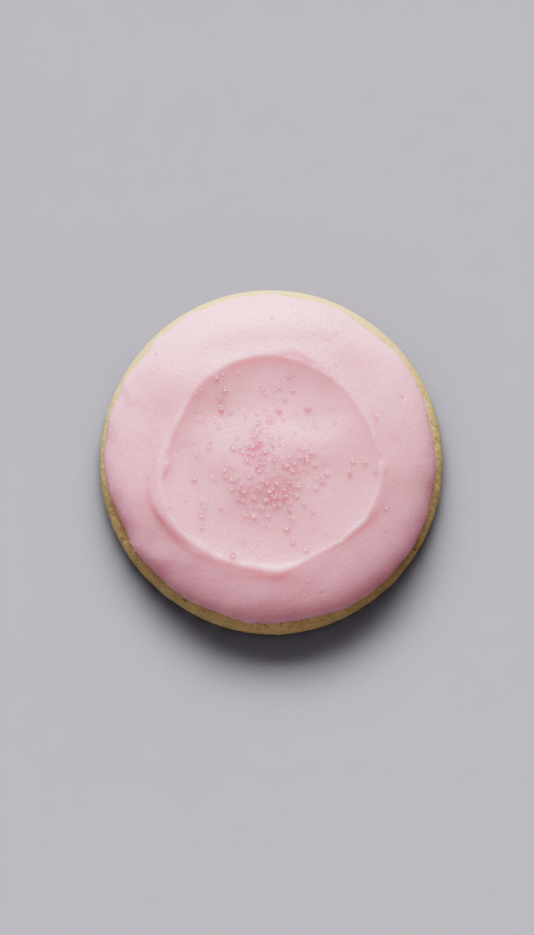 XL Cookie mit rosa Zuckerguss